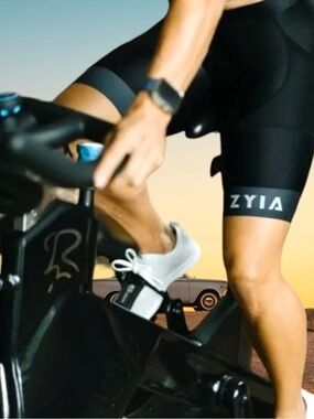 NWT Zyia Active Padded Cycling Biker Shorts Compression Black Logo Sz XXL (M/L)